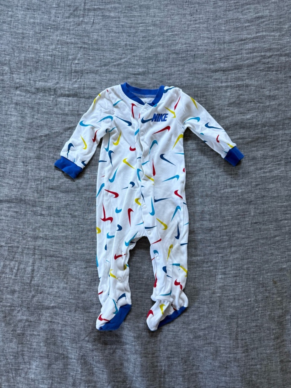 Nike colorful footie pajamas, 9m